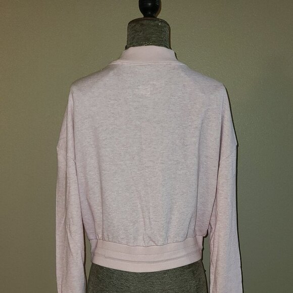 Flirtitude Women's Sweatshirt Relaxed Crop Mock Super Soft Pink Lg Jewelry Free - Picture 8 of 12